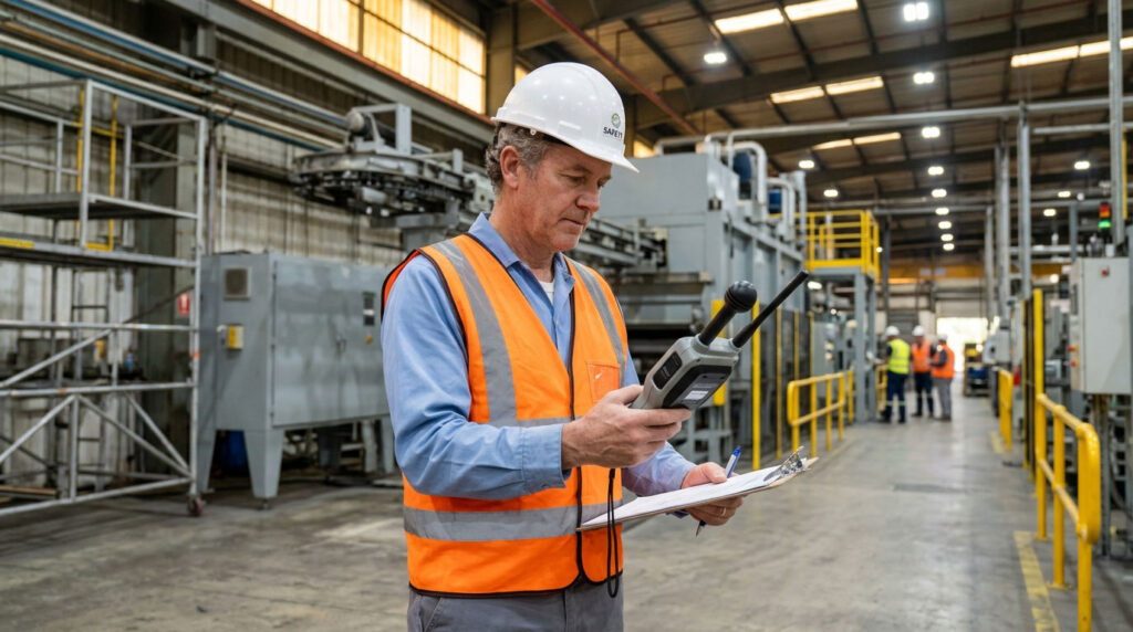 Monitoring indoor heat hazards in an industrial workplace