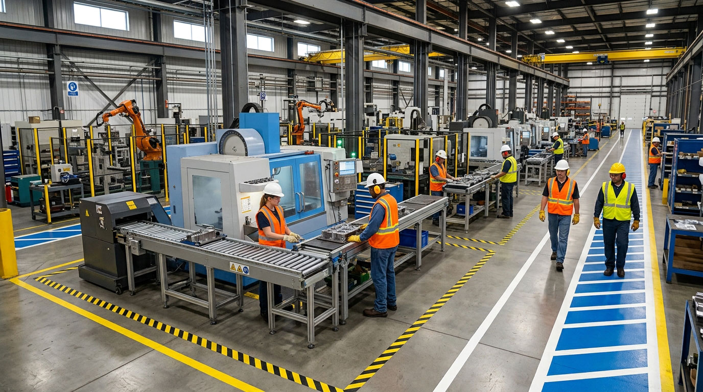 Common manufacturing safety hazards in an industrial facility