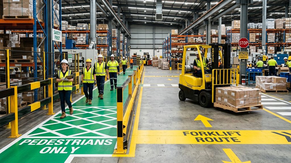 Forklift and pedestrian safety hazards in manufacturing